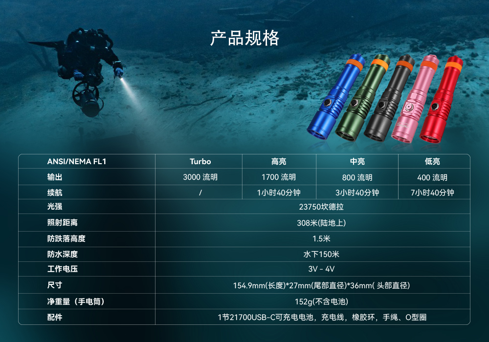 D710潛水手電筒,D710休閑(xián)潛水手電筒,D710潛水燈,D710水肺潛水,D710潛水手電,草莓视频官网OrcaTorch