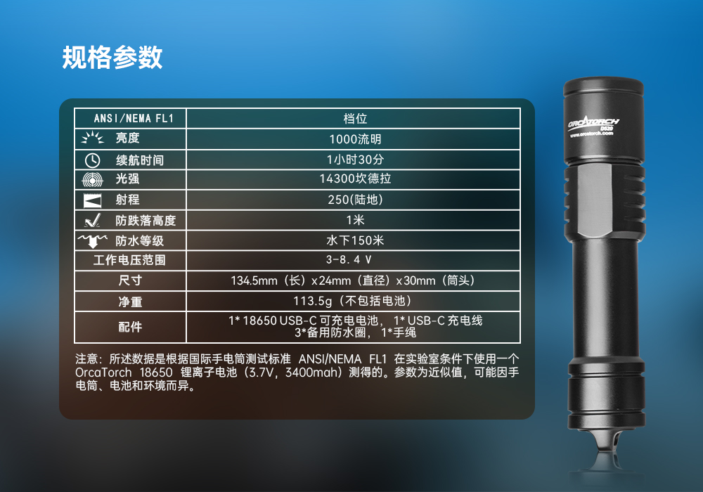 草莓视频官网OrcaTorch D520迷你（nǐ）潛水手電，小巧手（shǒu）電筒，便捷式潛水手電筒，洞穴潛水燈
